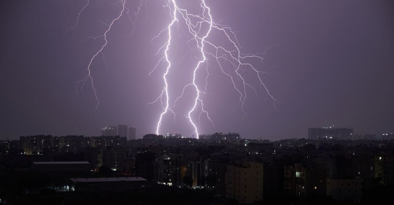 Dangers - Lightening and thunder over city